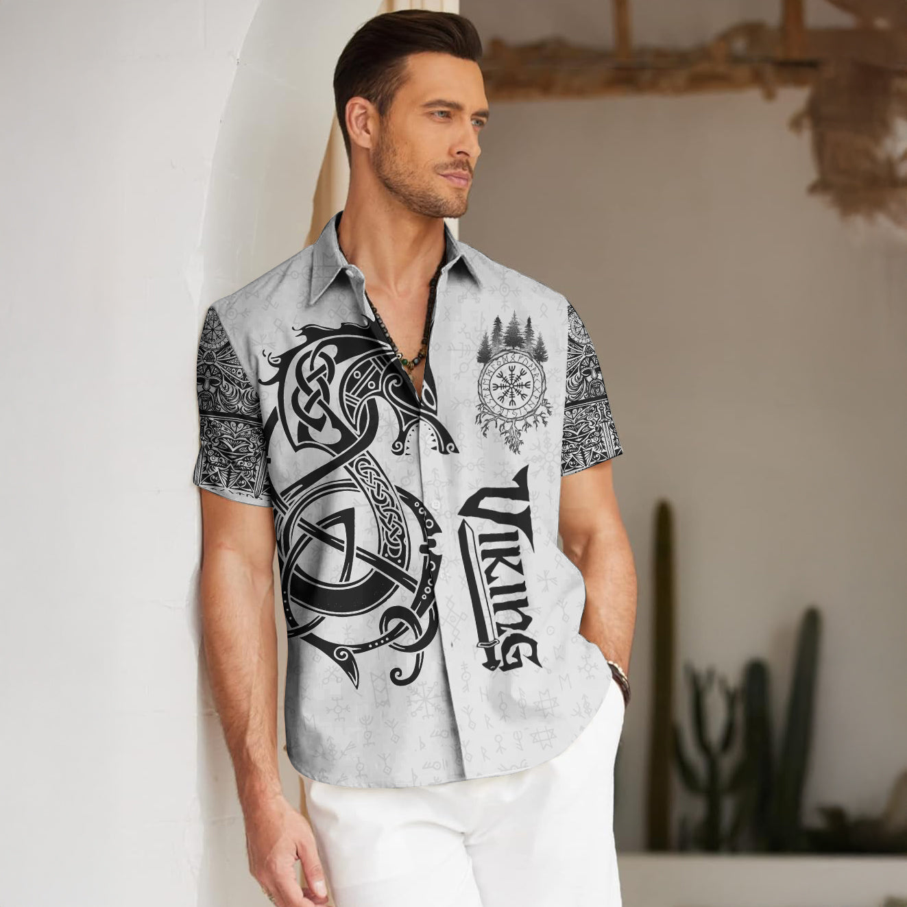 Dragon Shield Viking Hawaiian Shirt