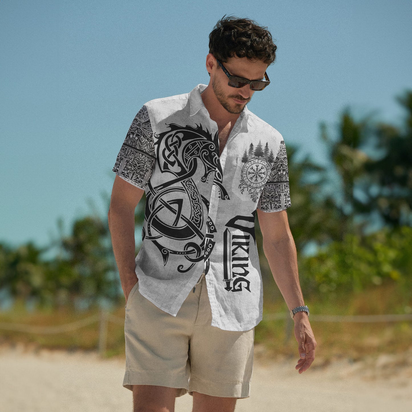 Dragon Shield Viking Hawaiian Shirt
