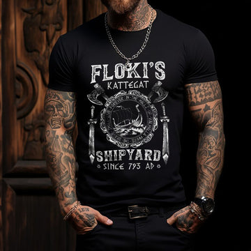 Mens Flokis Shipyar Viking T Shirt