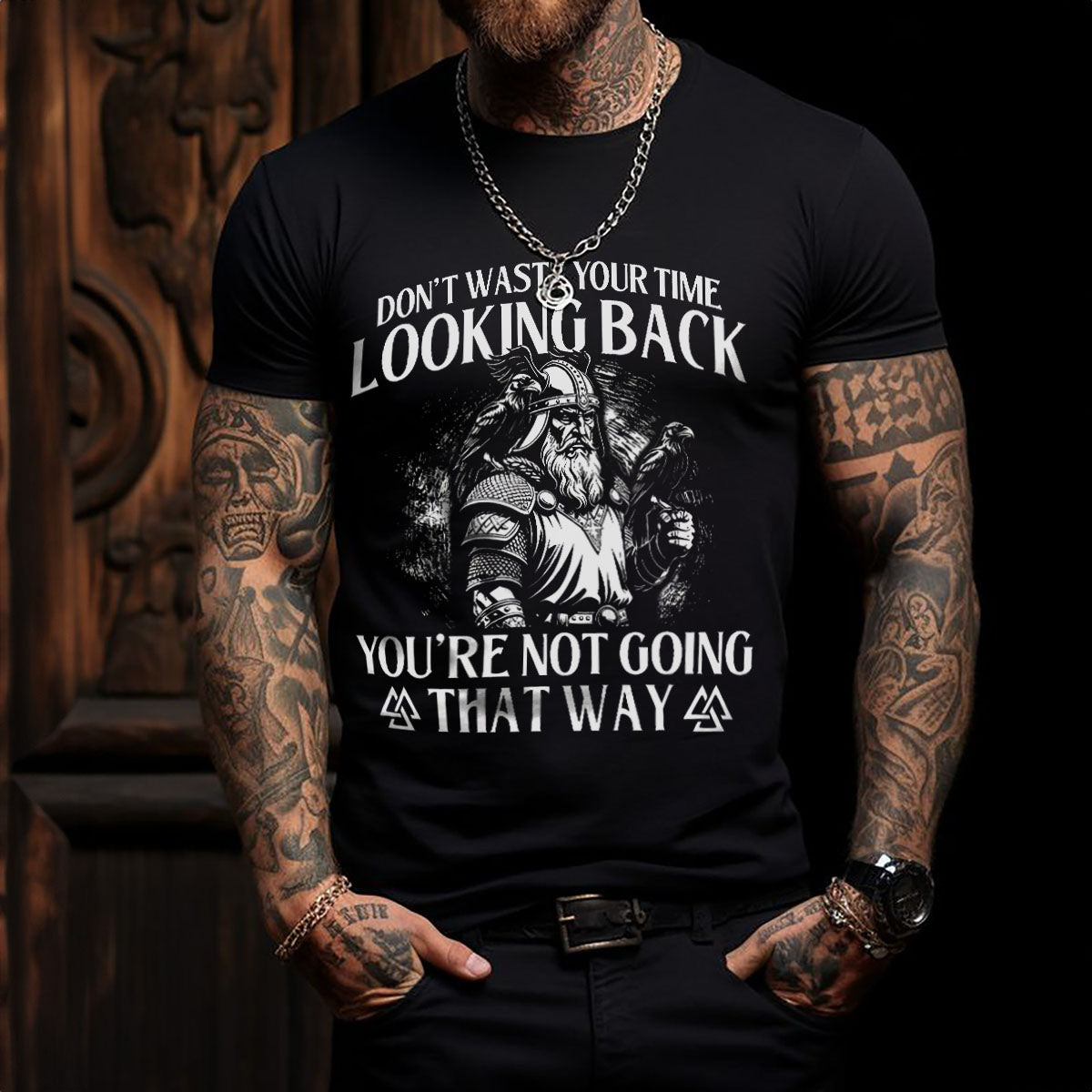 Dont Waste Your Time Black Viking Tee