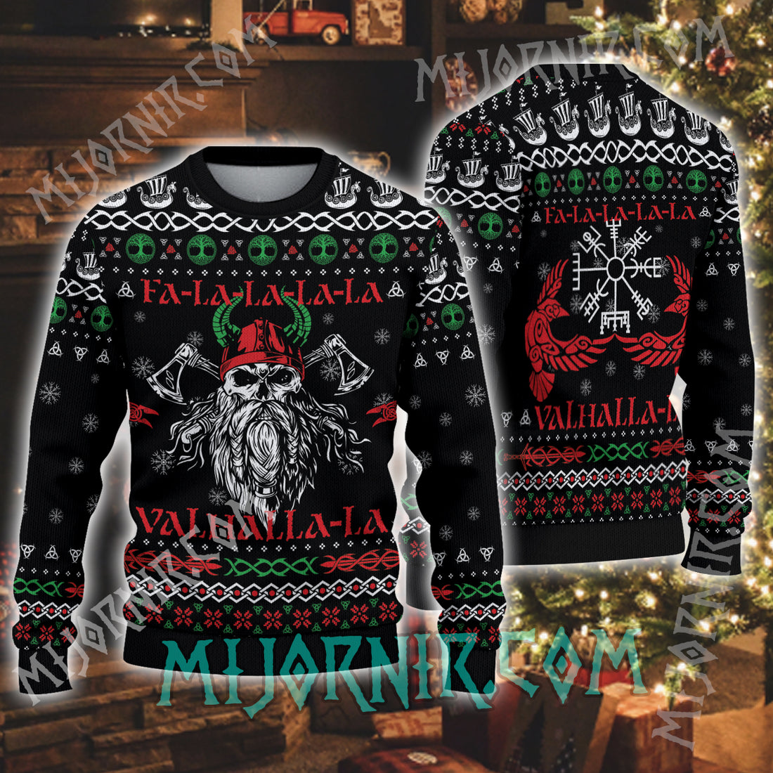 Valhalla-la-la Viking Christmas Sweater - Festive Warrior Spirit