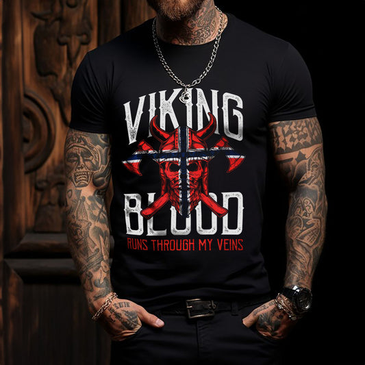 Viking Blood Skull   Viking T Shirt