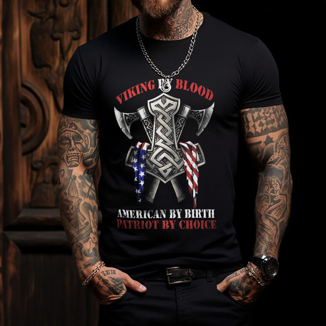 Viking By Blood American Viking T Shirt