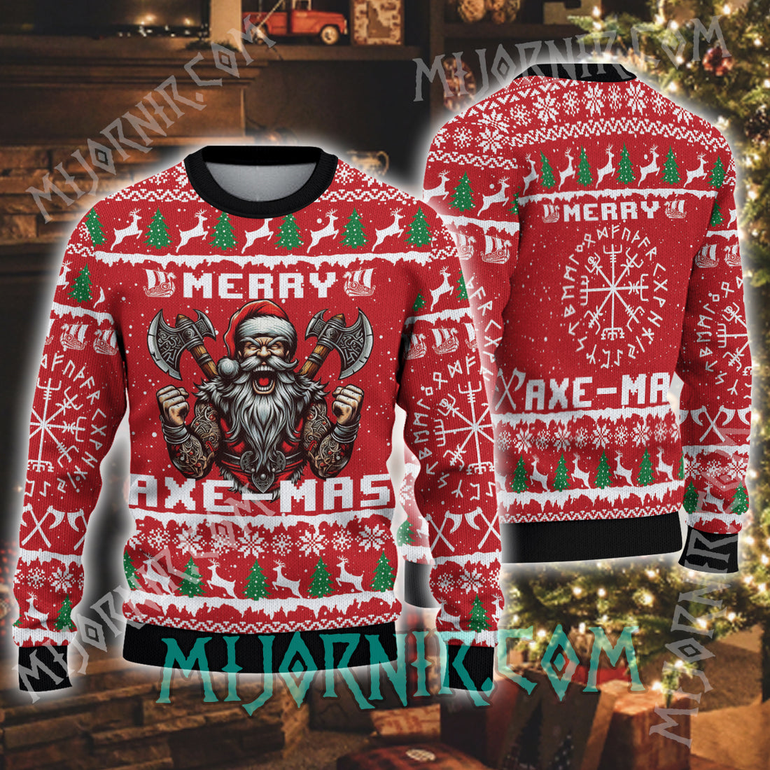 Merry Axe-Mas Viking Christmas Sweater -