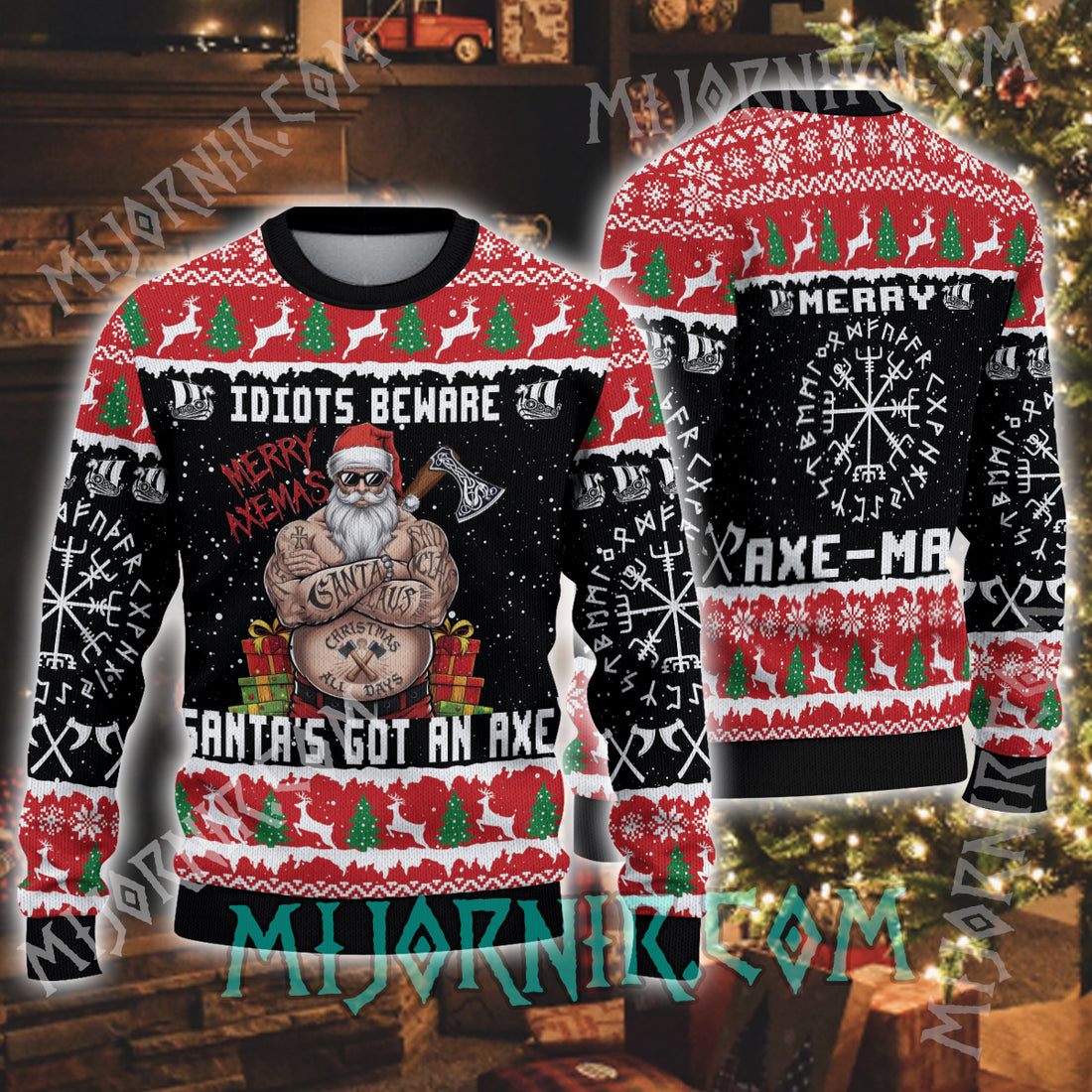 Axemas Viking Santa - Viking Ugly Christmas Sweater