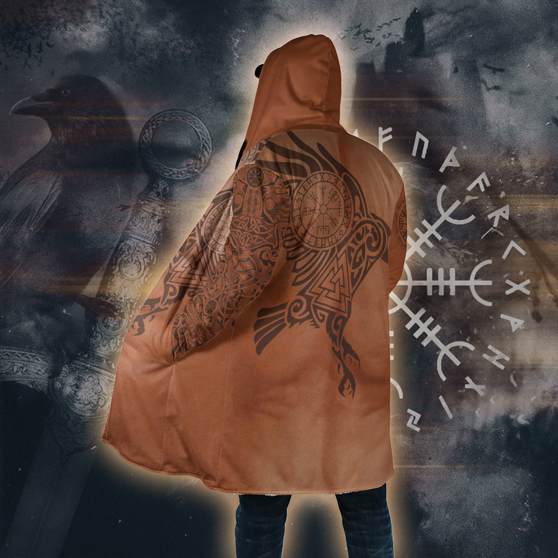 Huginn's Journey - Viking Hooded Cloak