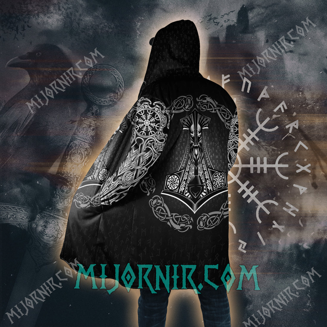 Mjolnir’s Might - Viking Hooded Cloak