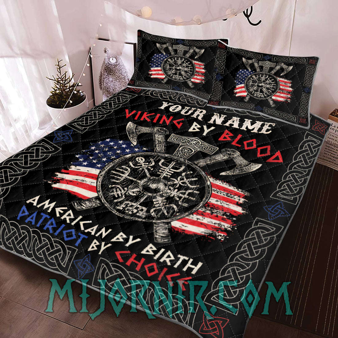 Mijonir Personalized Viking Patriot Bedding Set