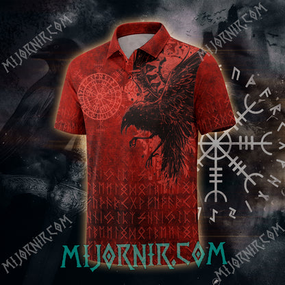 Odin's Raven Ancient Runes Polo shirt