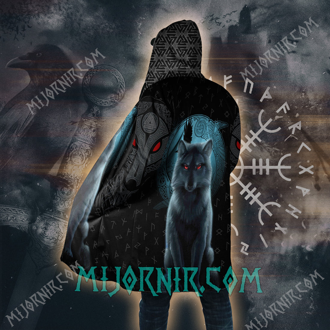 Eyes of Fenrir - Viking Hooded Cloak