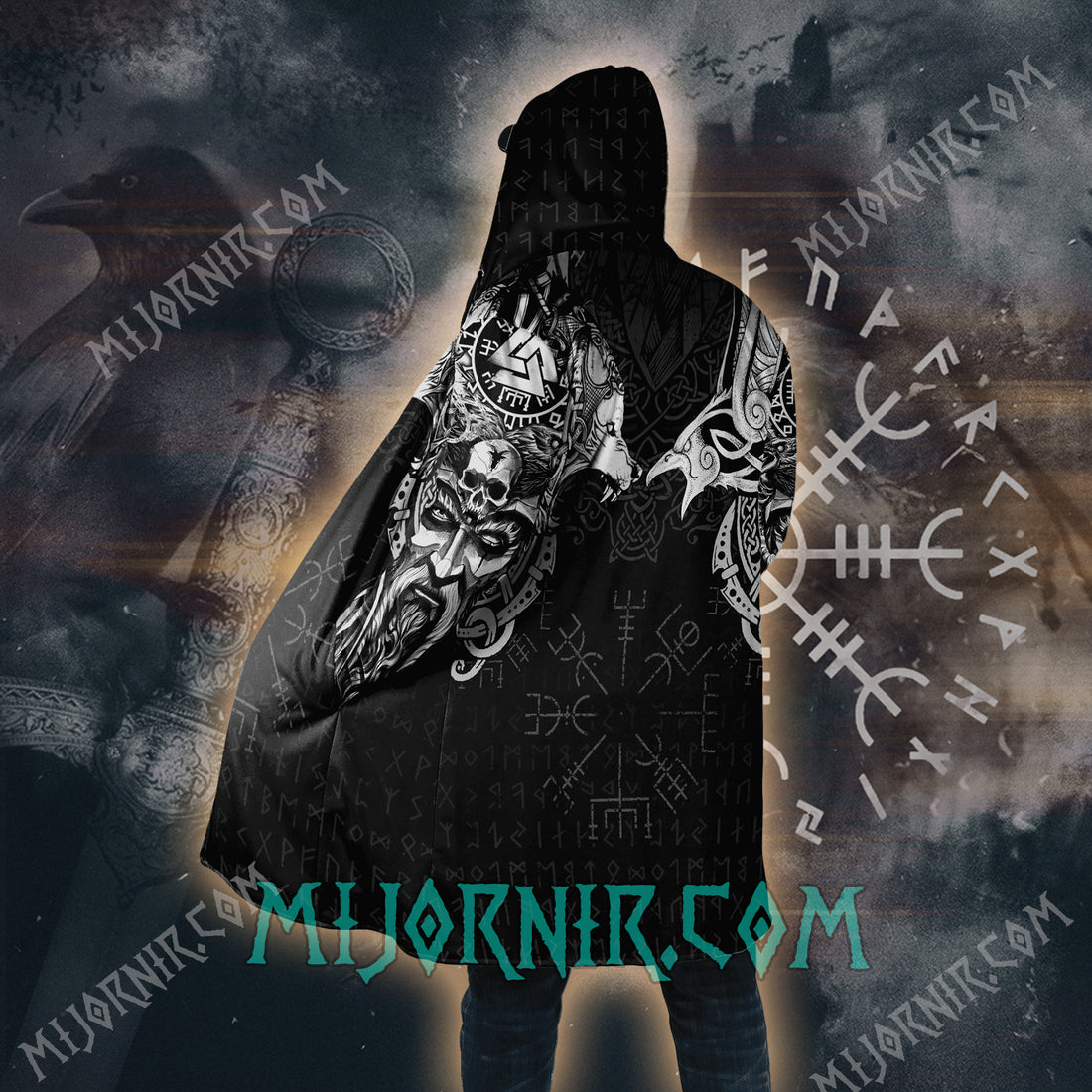 Twin Wolves of Asgard - Viking Hooded Cloak