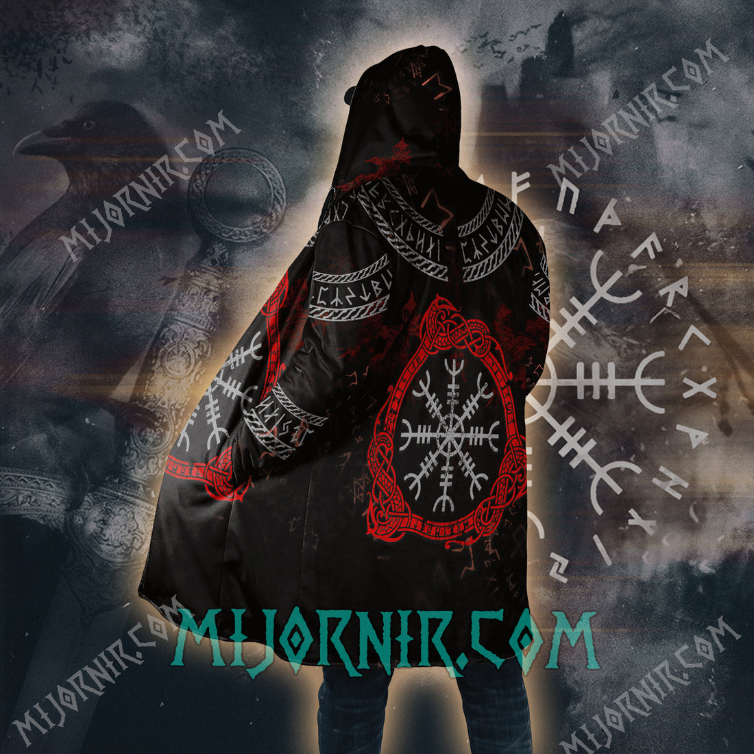 Shield of Aegishjalmur - Viking Hooded Cloak