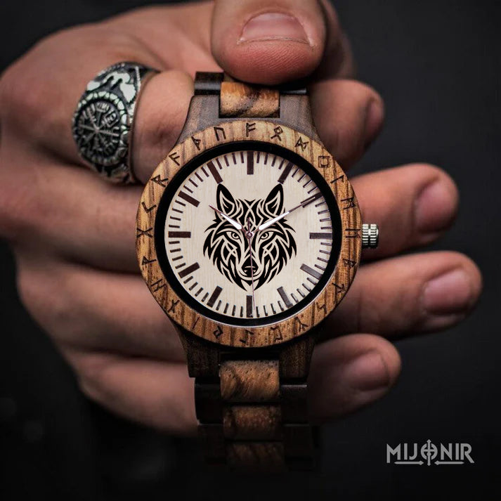 Viking Runic Wooden Watch