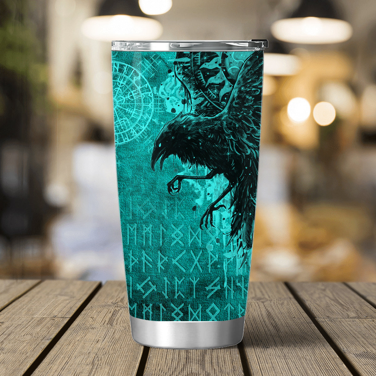 Viking Rune Raven - Viking Tumbler