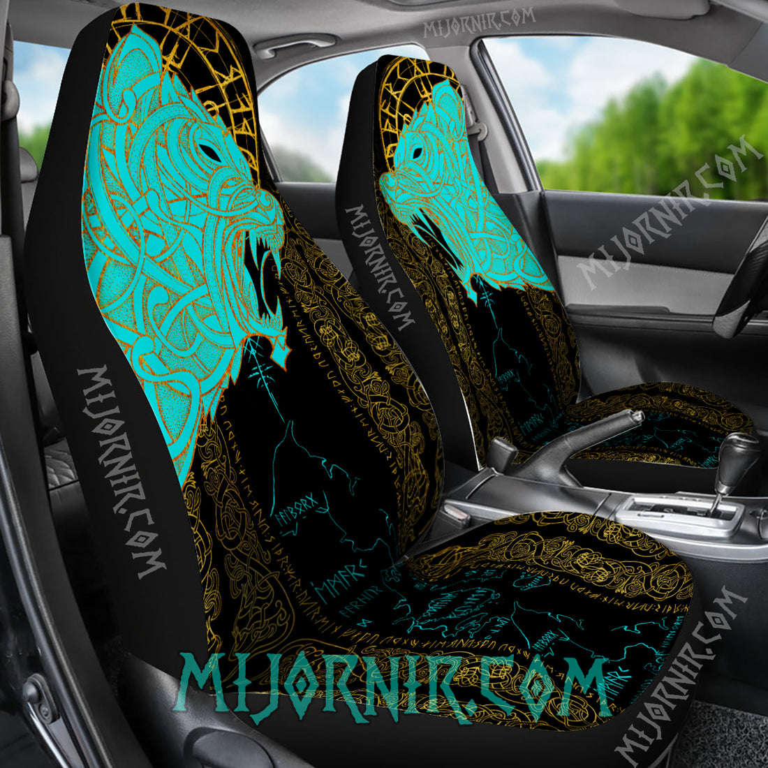 Ursine Guardian Runes - Viking Car Seat Cover