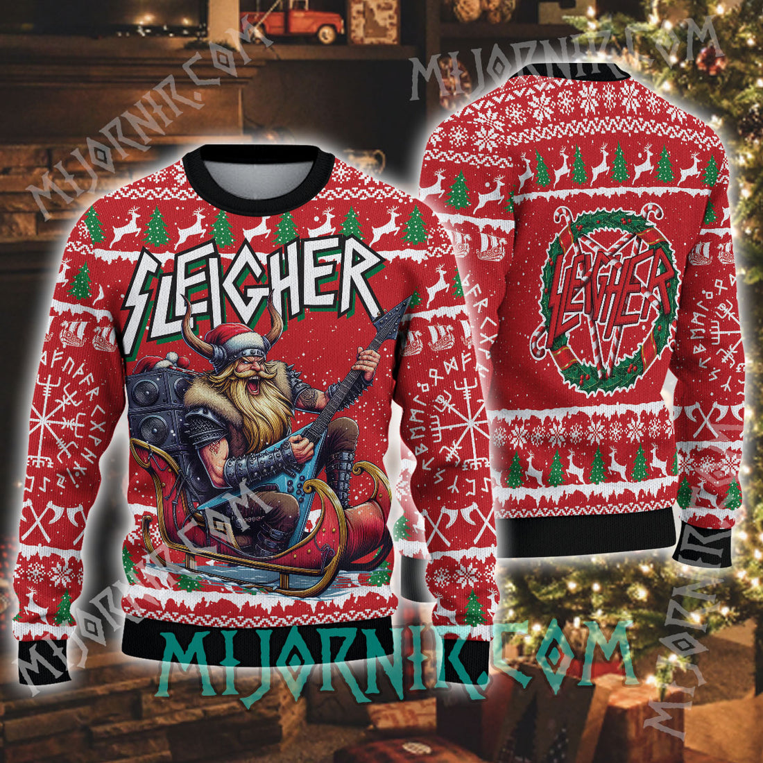 Santa's Viking Sleigher - Viking Ugly Christmas Sweater