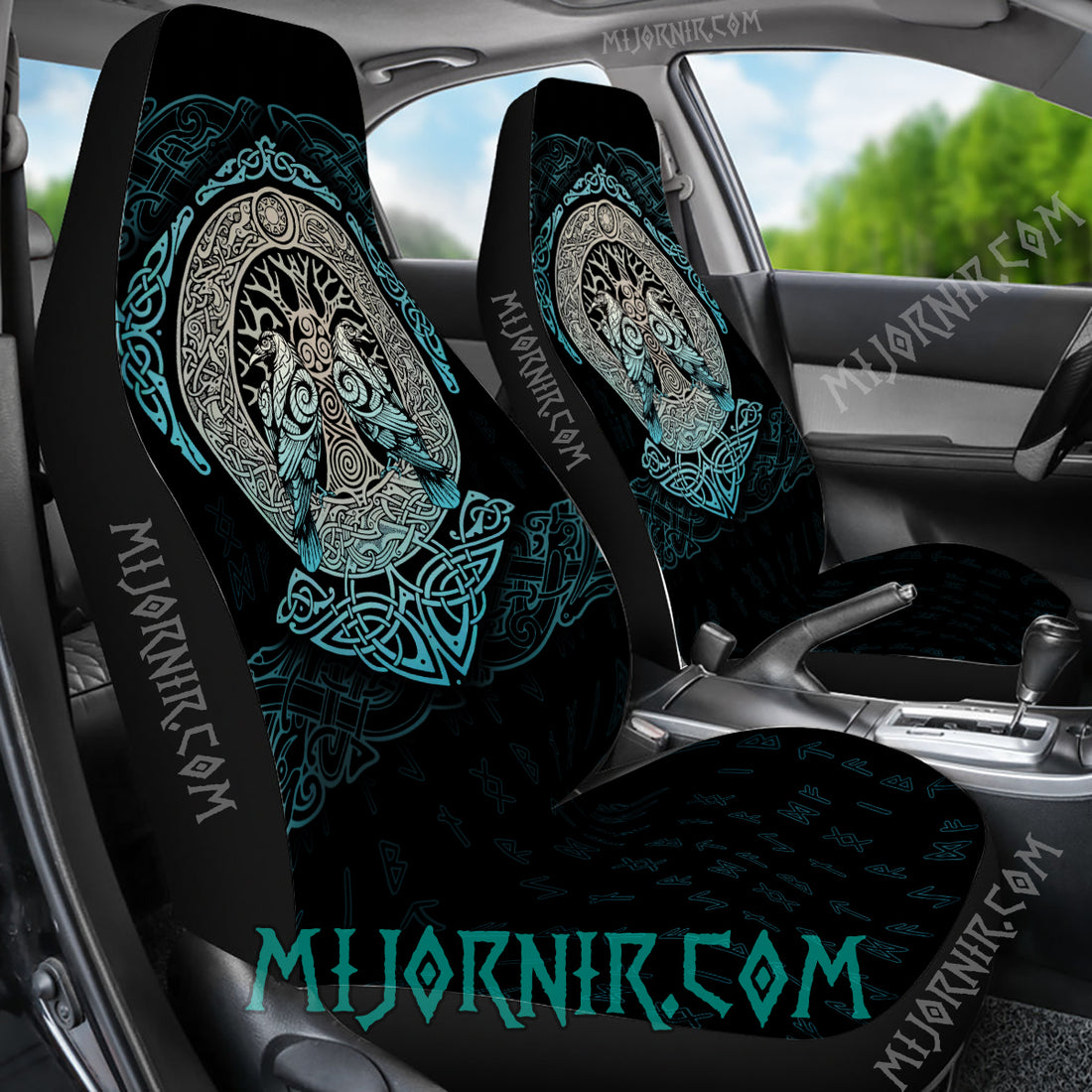 Huginn & Muninn Yggdrasil - Viking Car Seat Cover