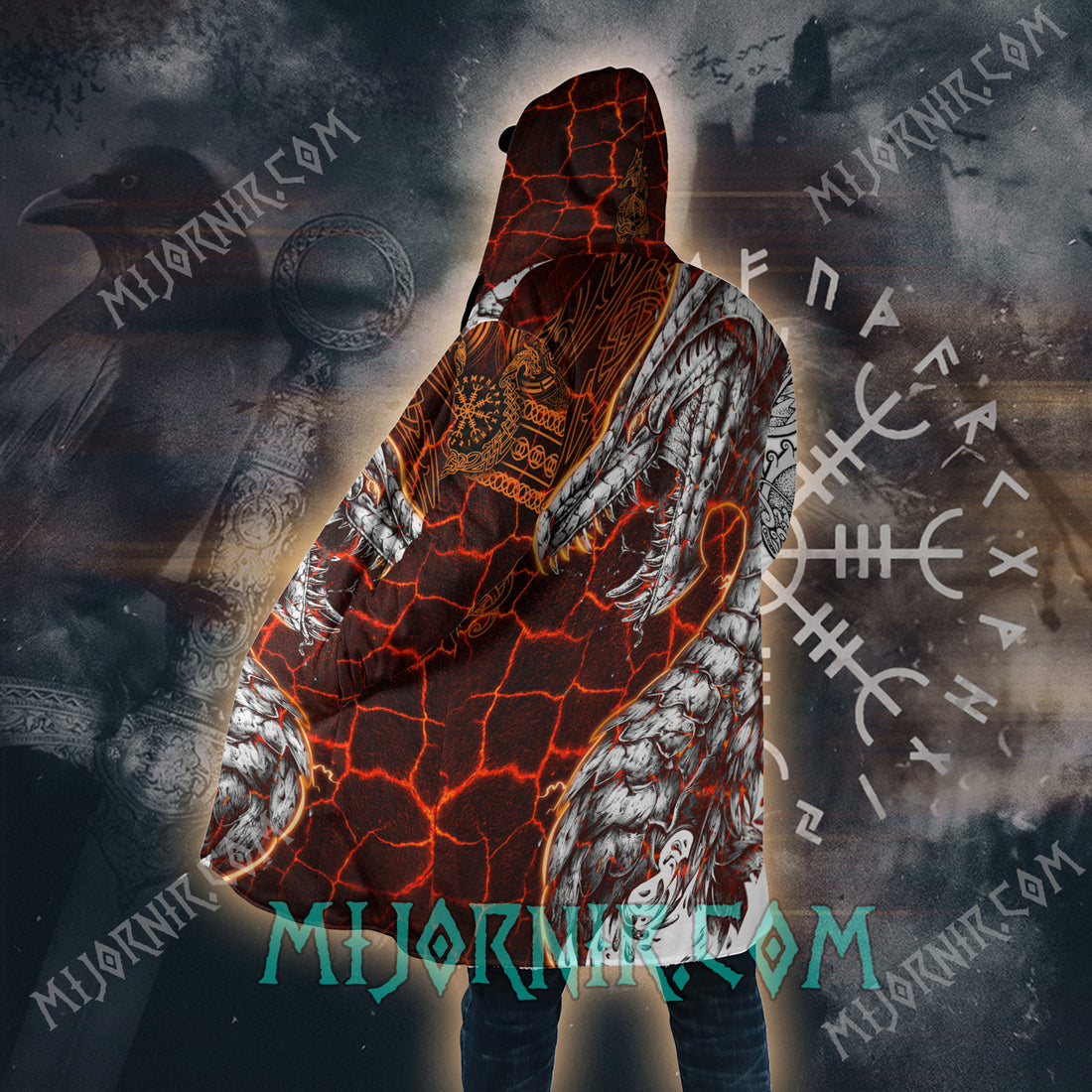 Jormungandr's Wrath - Viking Hooded Cloak