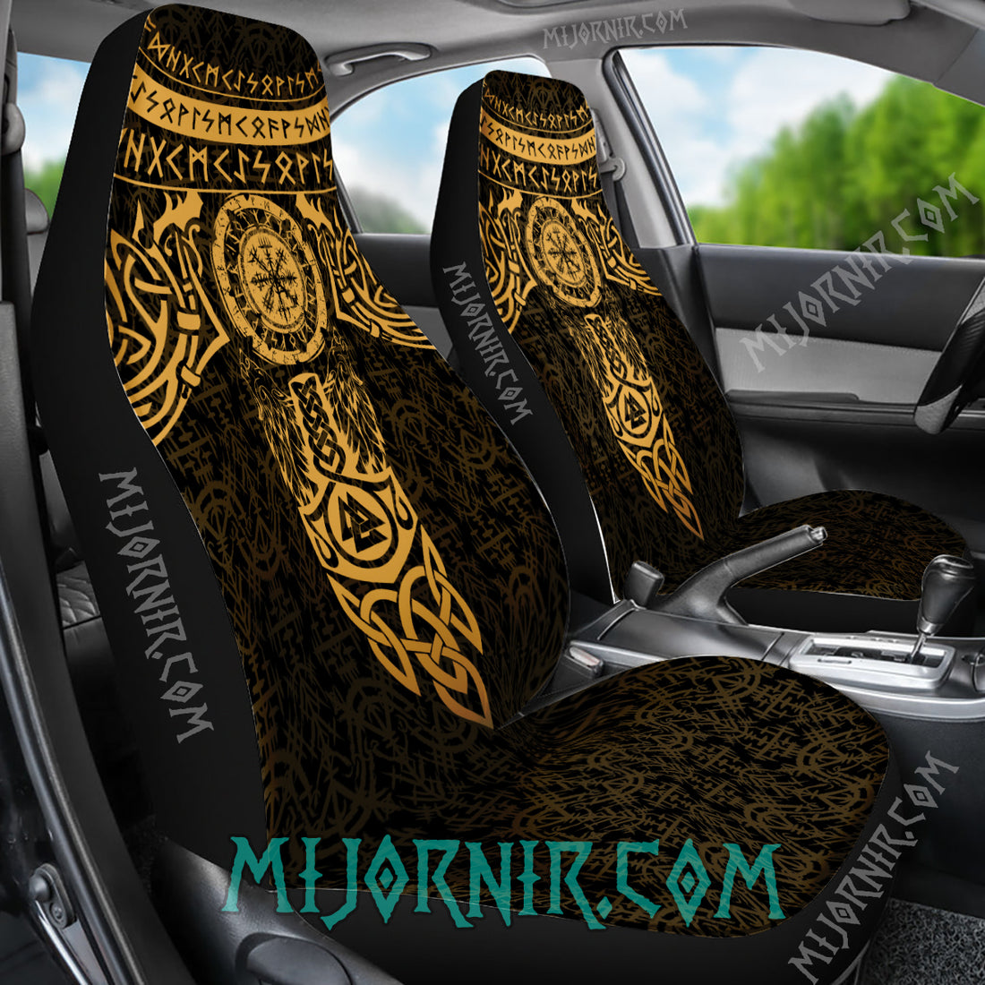 Mjolnir Power Rune - Viking Car Seat Cover