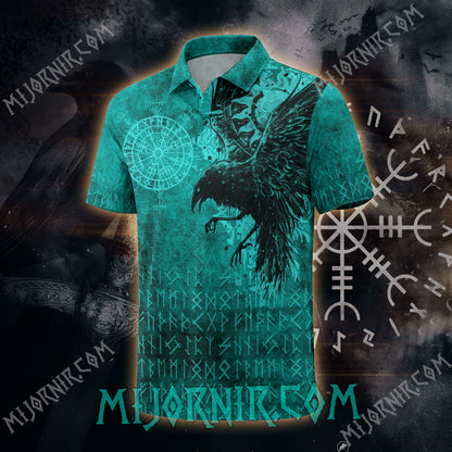 Odin's Raven Ancient Runes Polo shirt