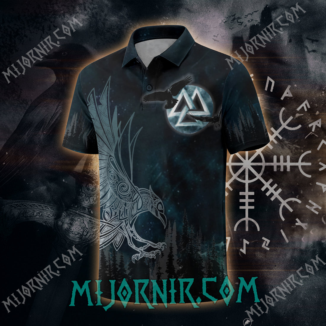 Valknut Raven Spirit - Viking Polo Shirt