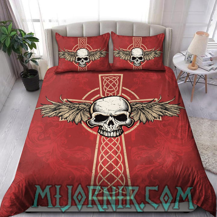 Valkyrie Skull Emblem - Viking Duvet Cover