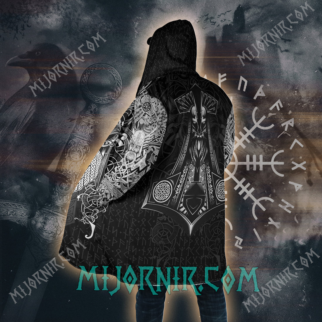 Mjölnir's Shadow - Viking Hooded Cloak