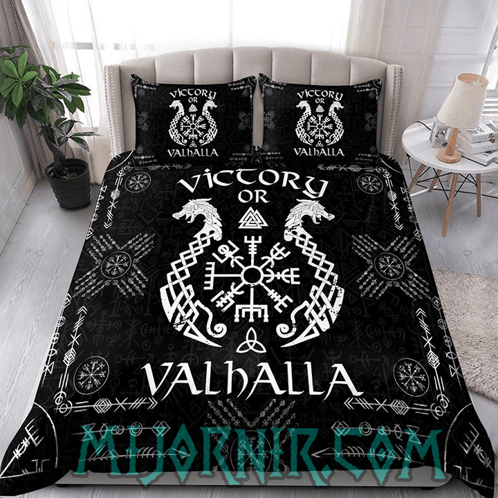 Victory or Valhalla Black - Viking Duvet Cover