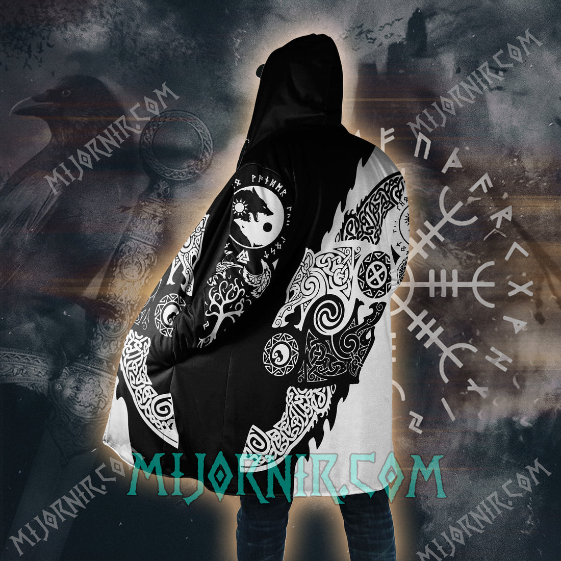 Balance of the Norse Runes - Viking Hooded Cloak