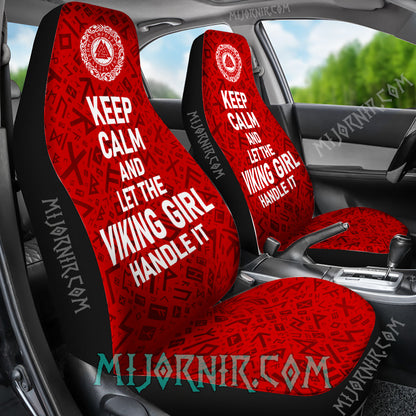 Keep Calm Viking Girl Handle It- Viking Car Seat Cover