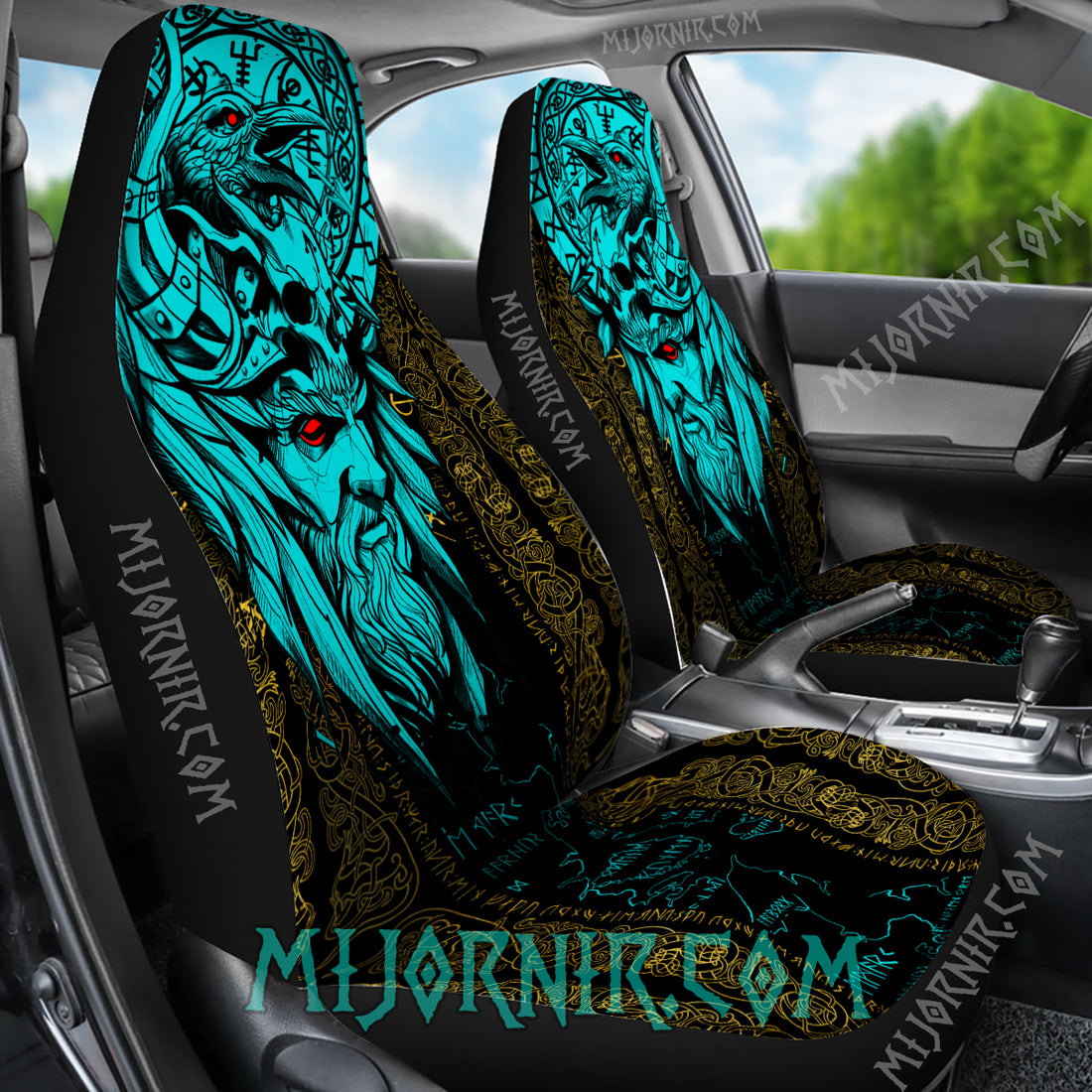 Odin's Gaze Runes - Viking Car Seat Cover