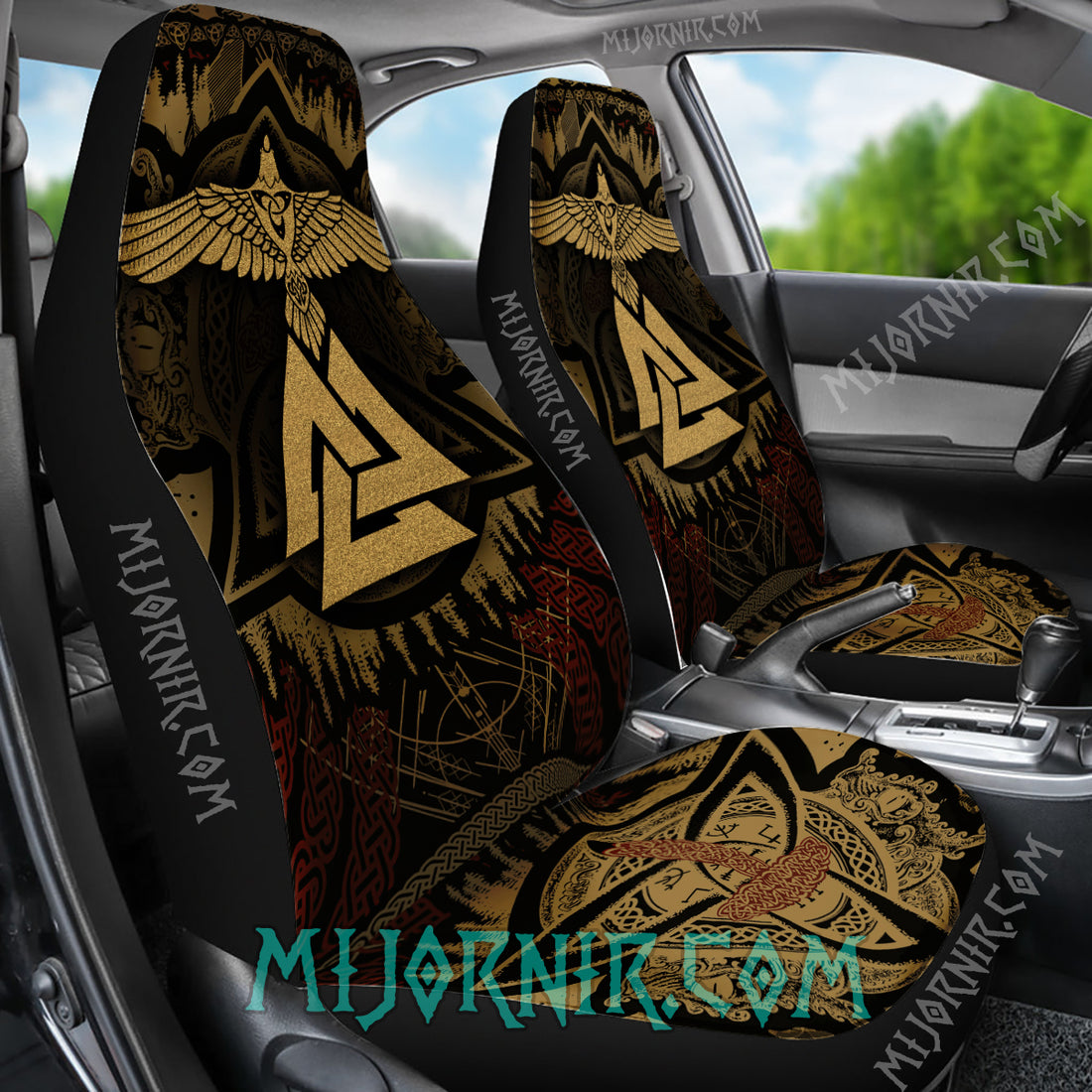 Valknut Wisdom - Viking Car Seat Cover