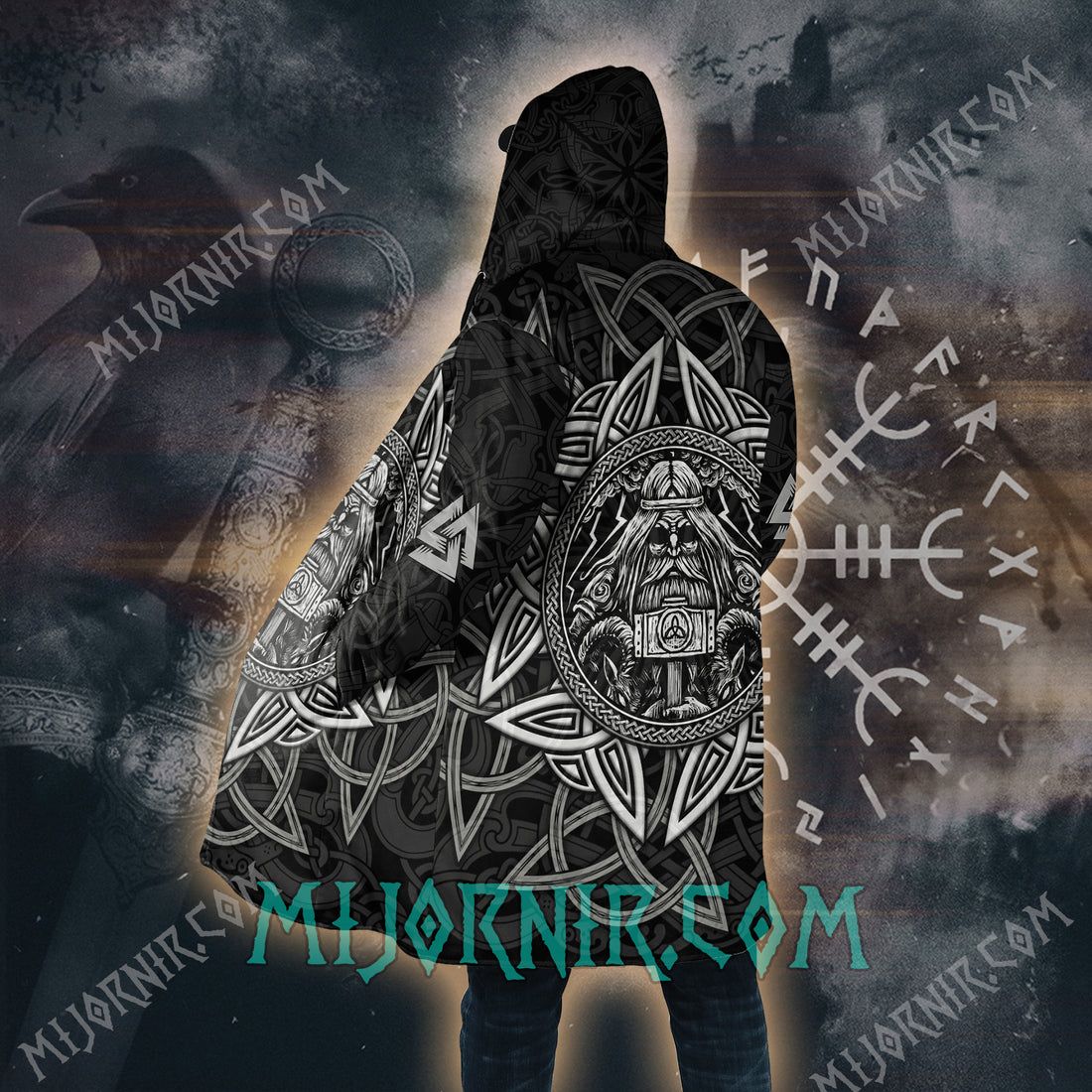 Viking Rune Warrior - Viking Hooded Cloak