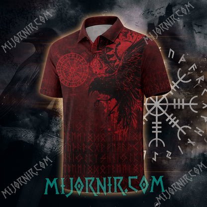 Odin's Raven Ancient Runes Polo shirt