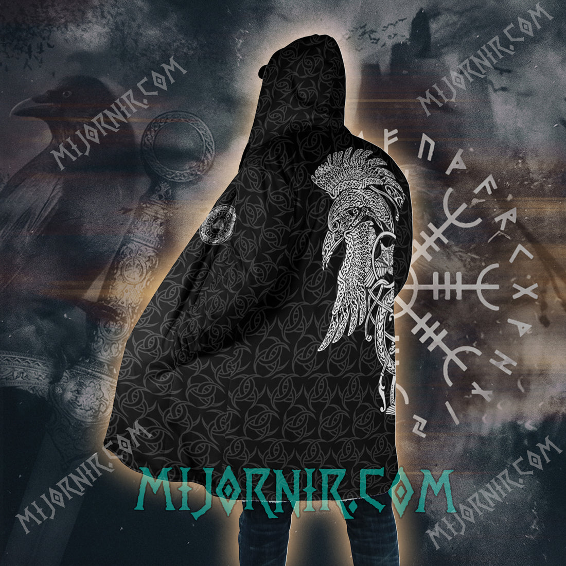 Raven's Crest - Viking Hooded Cloak