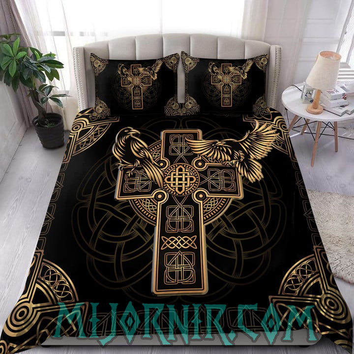 Celtic Cross & Ravens - Viking Bedding Set