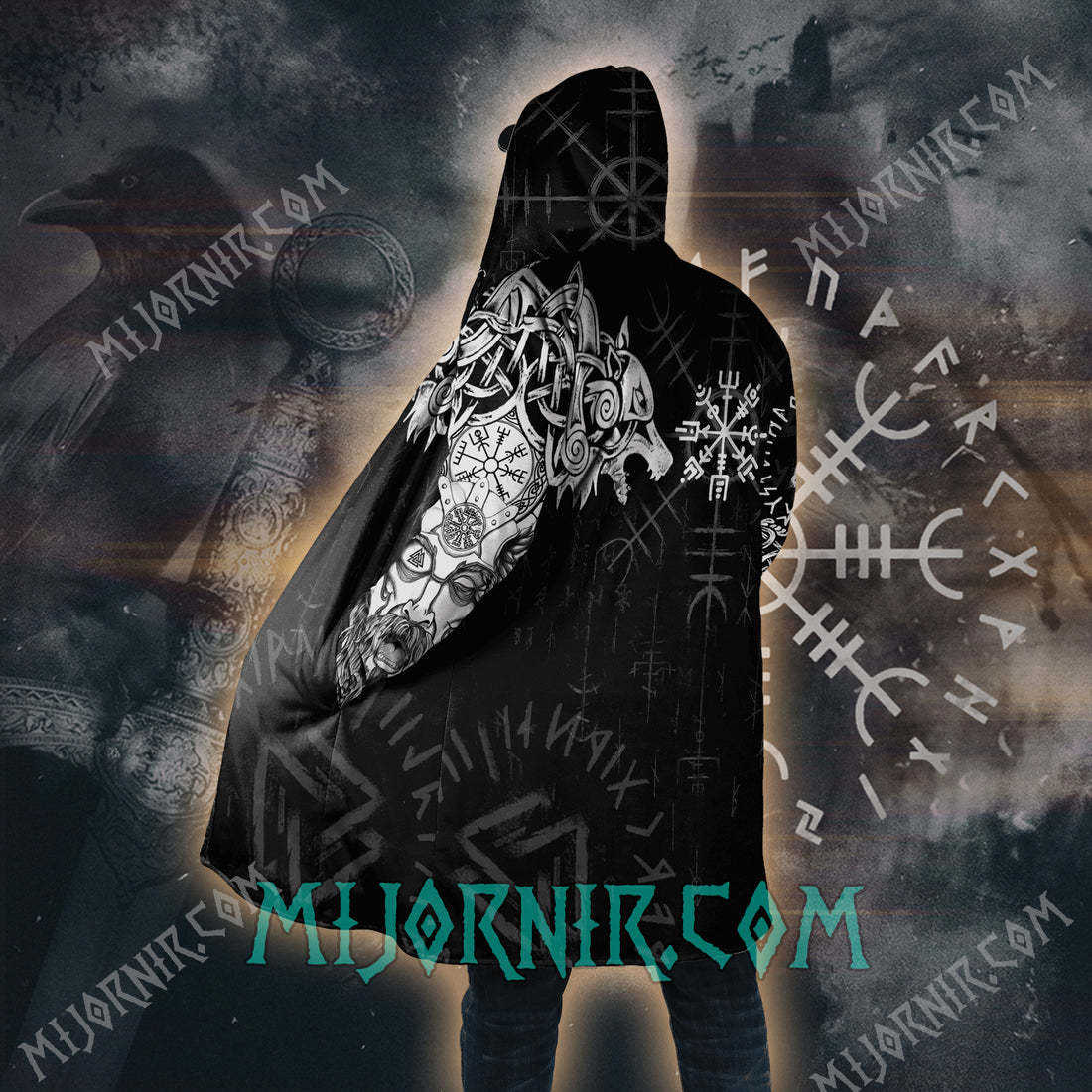 Fenrir’s Midnight Howl - Viking Hooded Cloak