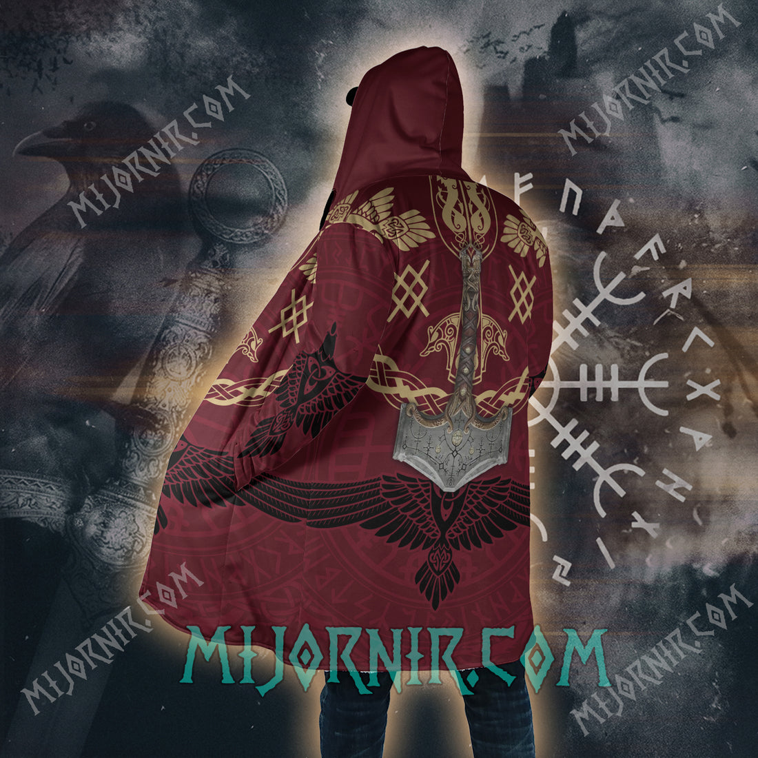 Mjölnir's Honor - Viking Hooded Cloak