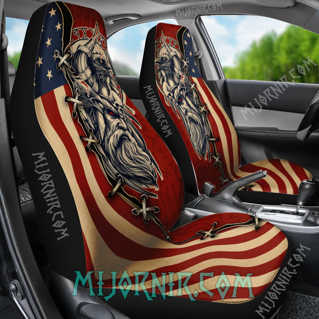 Odin's Gaze Patriotic - Viking Car Seat Cover