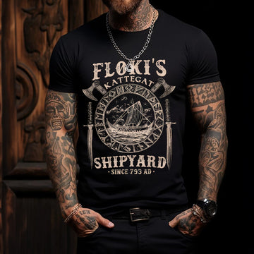 Flokis Shipyard Kattegat Viking Ship And Sword T Shirt Gift