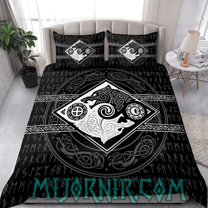 Jin Jang Wolf - Viking Duvet Cover