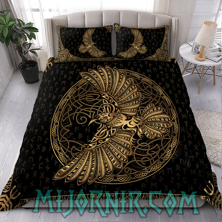 Golden Raven - Viking Duvet Cover