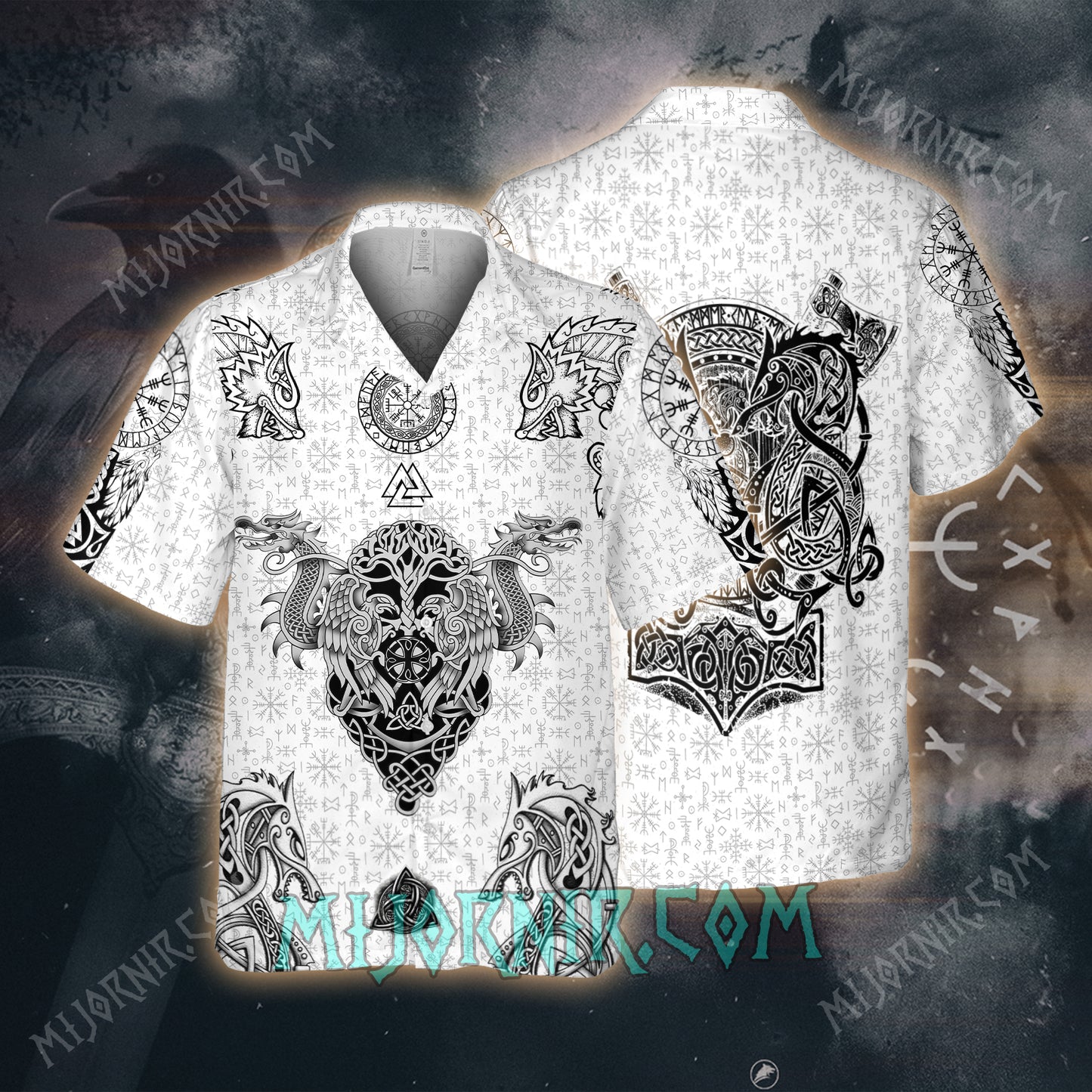 Norse Dragon Shield Viking – Hawaiian Shirt