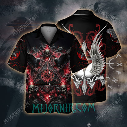 Raven Skull Sigil Viking – Hawaiian Shirt