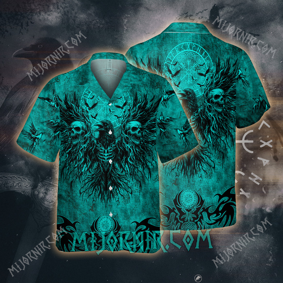 Mystic Raven Skulls Viking – Hawaiian Shirt