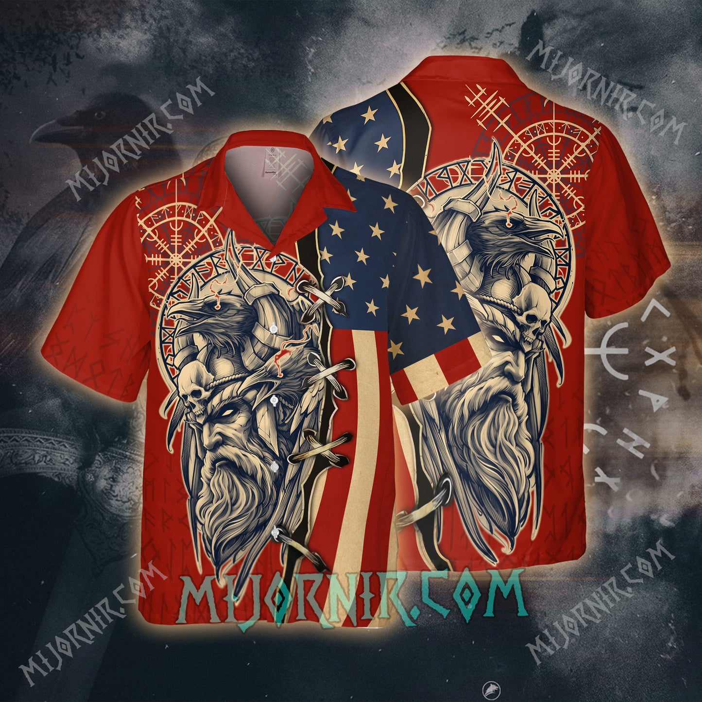 Odin's Gaze Patriotic Viking – Hawaii Shirt