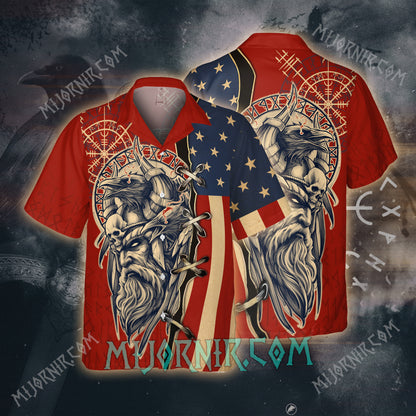 Odin's Gaze Patriotic Viking – Hawaii Shirt