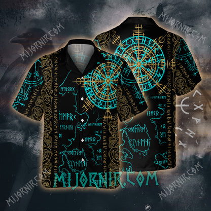 Viking Runes & Vegvisir – Hawaii Shirt