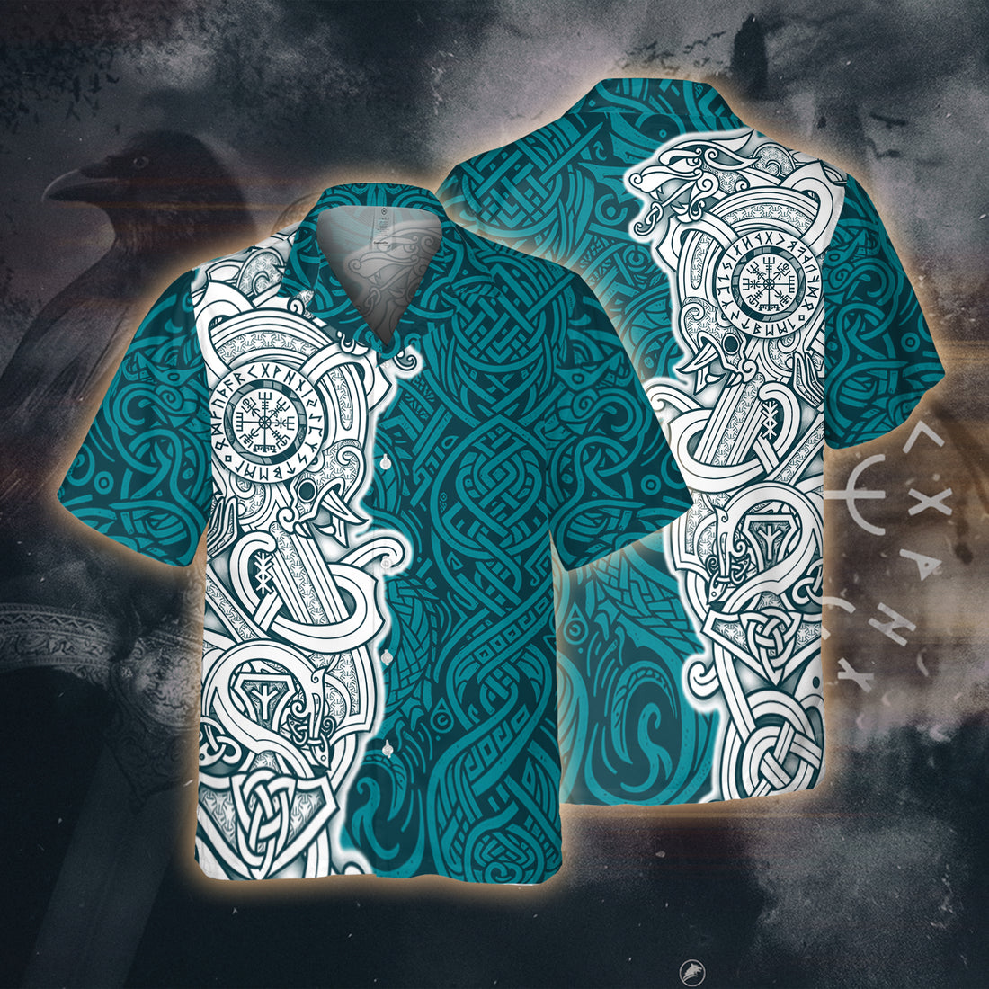 Viking Runes Hawaii Shirt - Nordic Saga Style