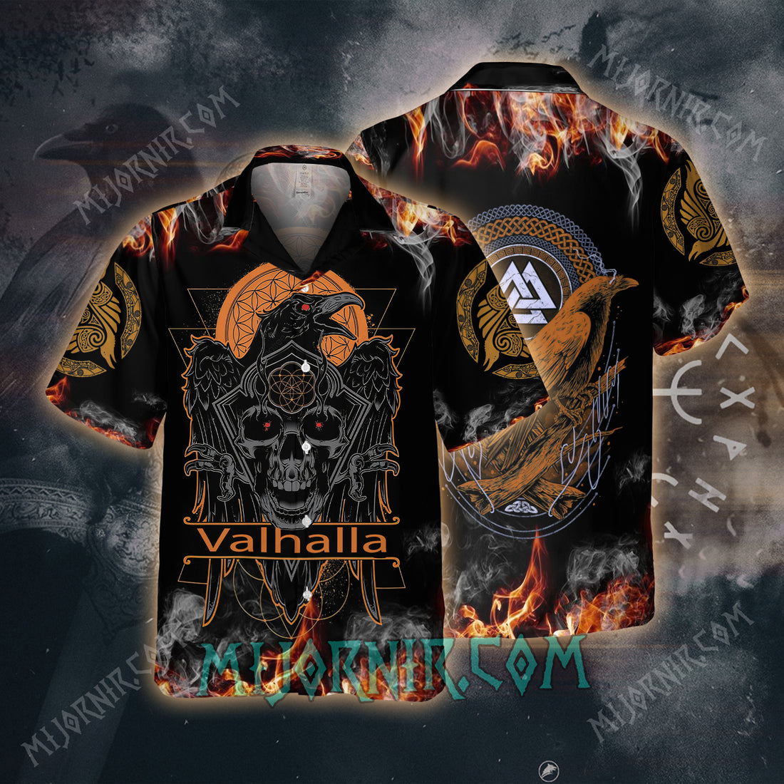 Valhalla Raven Skull Viking – Hawaiian Shirt